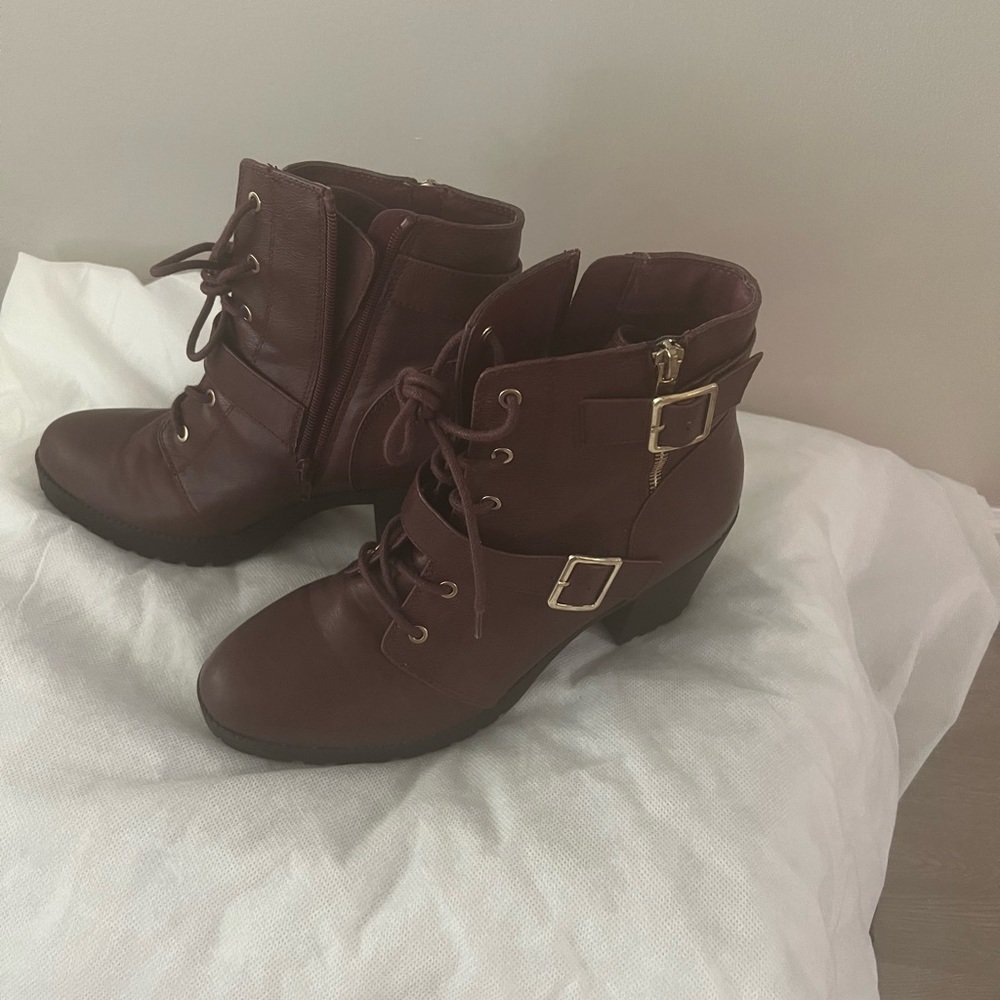 Slightly worn ankle boots